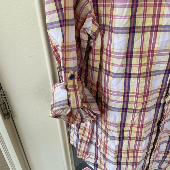 Guess Vibrant Plaid Shirt with Purple and Yellow - Picture 3 of 6